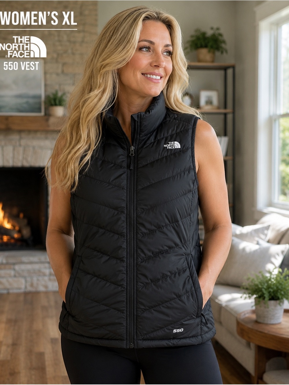 The North Face Women's XL 550 Black Down Vest